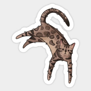 Dark bengal cat Sticker